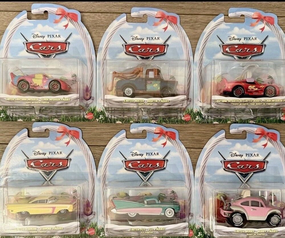 Disney Pixar Cars 2026 Easter Full Set Of 6 McQueen, Mater, Flo, Ramone & Buggy